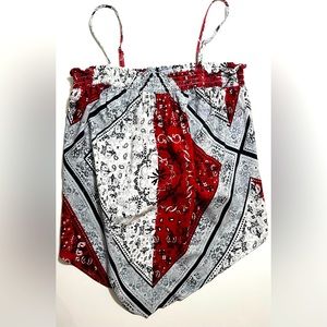 Bandeau bandanna top distressed